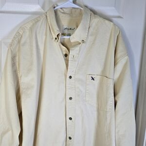 Men's Eddie Bauer Butter Longsleeve Button‎ Down Cotton Shirt XL